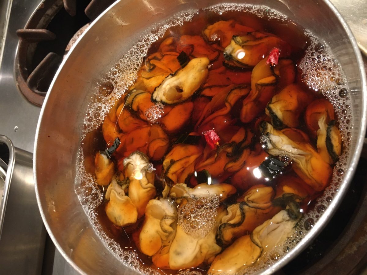 牡蠣の時雨煮の炊き込みご飯